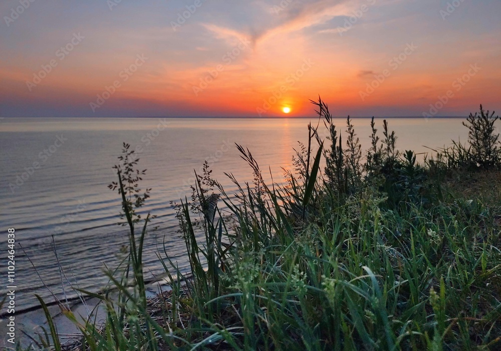 Beautiful sunset on the Baltic Sea. Summer landscape. Beautiful sunset on the Baltic Sea. Summer landscape.