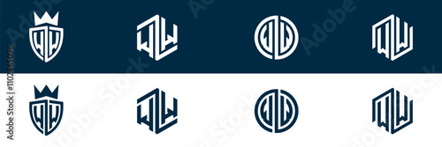 WW  letter logo set design