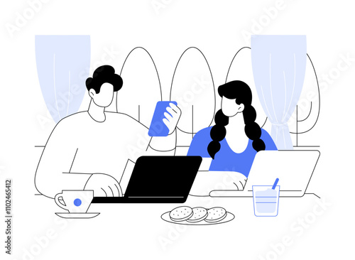 Busy morning isolated cartoon vector illustrations.