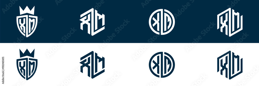XM MX letter logo set design XM MX letter logo set design