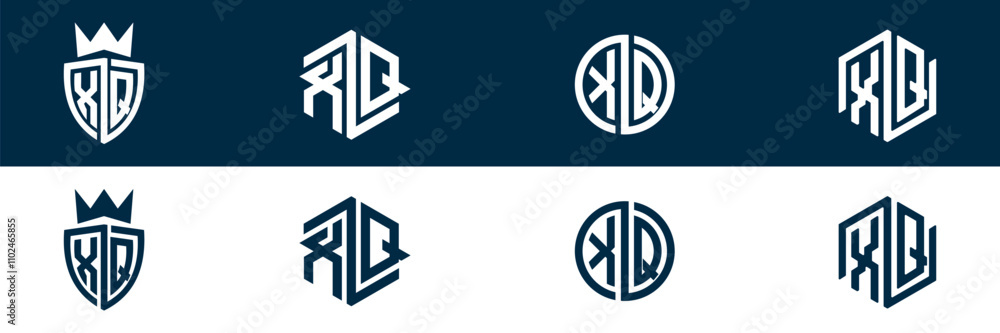 XQ QX letter logo set design XQ QX letter logo set design