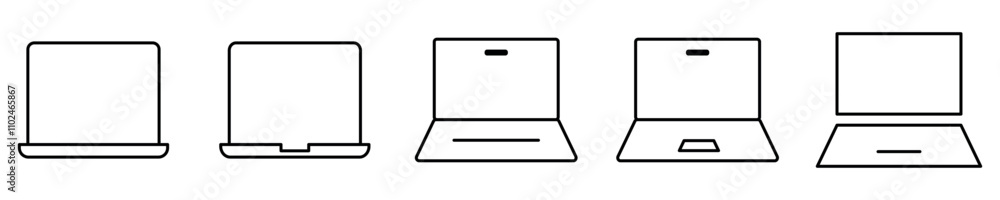 Laptop icons set. Simple Laptop and Desktop Line Icon. EPS 10 Laptop icons set. Simple Laptop and Desktop Line Icon. EPS 10