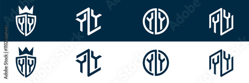 YY letter logo set design