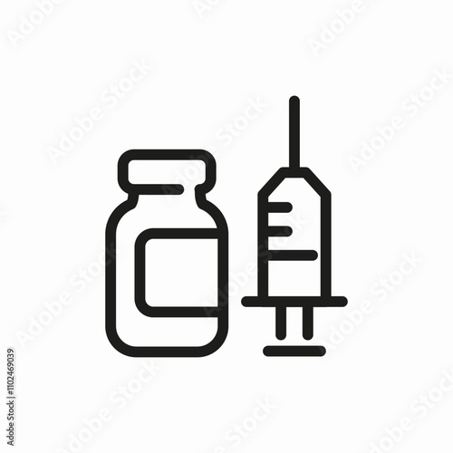 medicine ampule inject icon sign vector