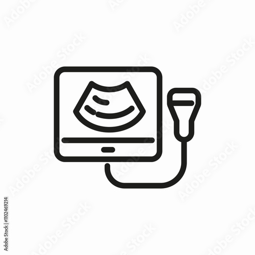 ultrasound monitor icon sign vector