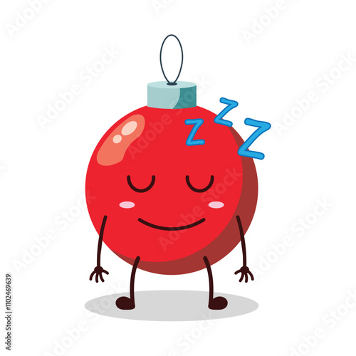 cute rest expression of Christmas ball cartoon character