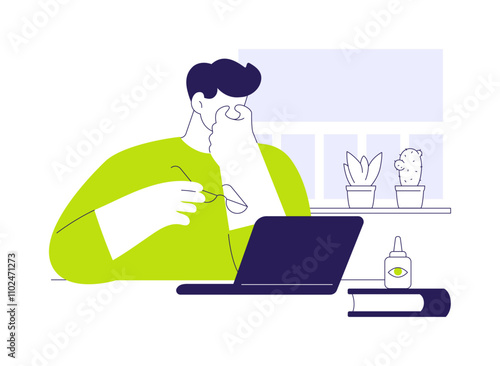 Dry eye problem abstract concept vector illustration.