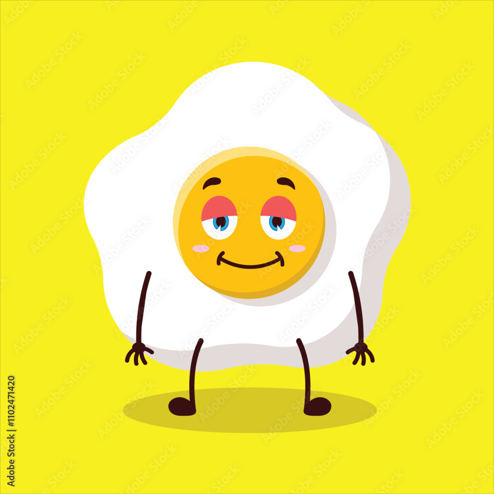 cute lazy expression of fried egg cartoon character cute lazy expression of fried egg cartoon character