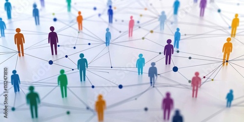 A diverse network of interconnected people portraits symbolizing social connections and professional networking
