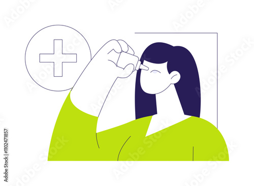 Eye infection treatment abstract concept vector illustration.