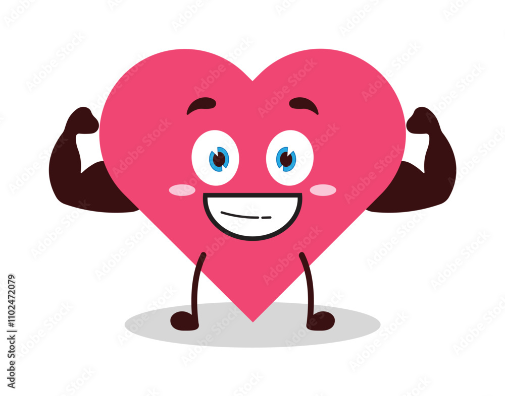 cute masculine healthy athlete expression of heart cartoon character cute masculine healthy athlete expression of heart cartoon character