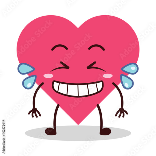 cute pleased expression of heart cartoon character