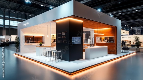 Cost-effective exhibition stand designed for showcasing products at trade shows and conventions with modern aesthetics