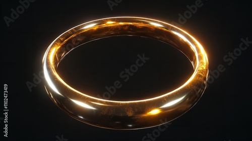 Gold Rings Closeup on a Transparent Background, 8K Realistic