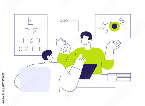 Eye sight improvement abstract concept vector illustration.