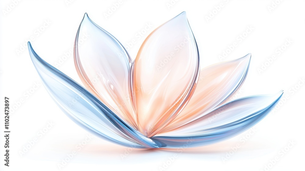 Fototapeta premium Delicate Glass Flower Sculpture Captivatingly Displaying Soft Colors and Elegance