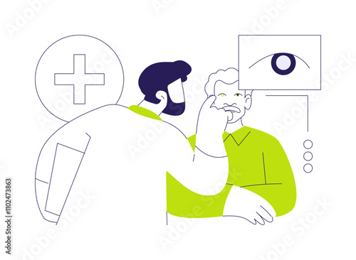 Cataracts abstract concept vector illustration.