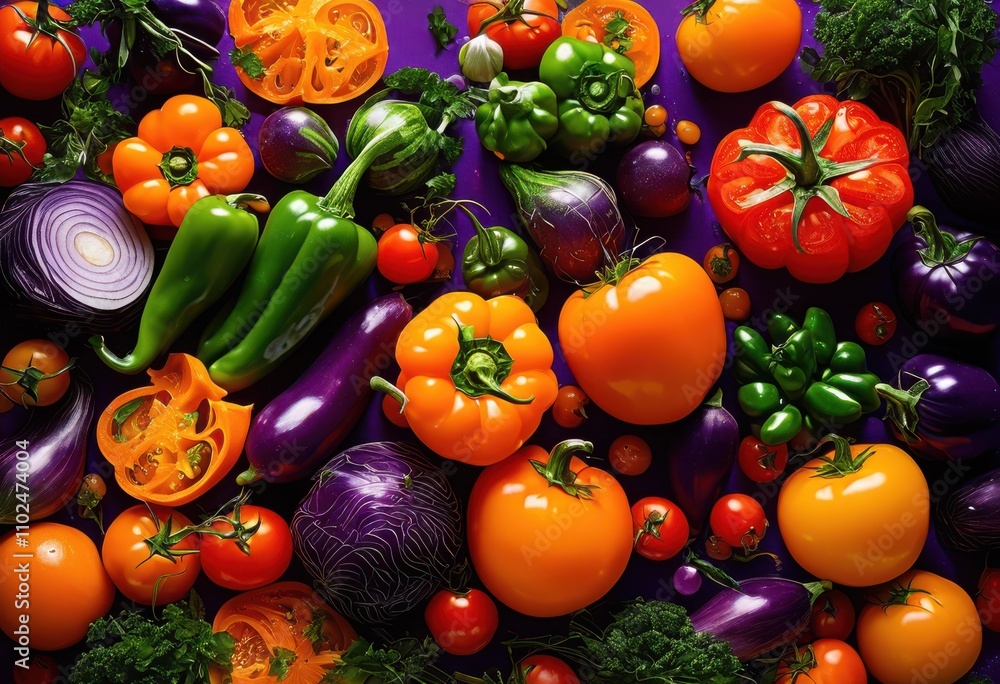 vibrant floating vegetables displayed colorful background captivating visual appeal artistic presentation, carrot, broccoli, tomato, cucumber, bell vibrant floating vegetables displayed colorful background captivating visual appeal artistic presentation, carrot, broccoli, tomato, cucumber, bell