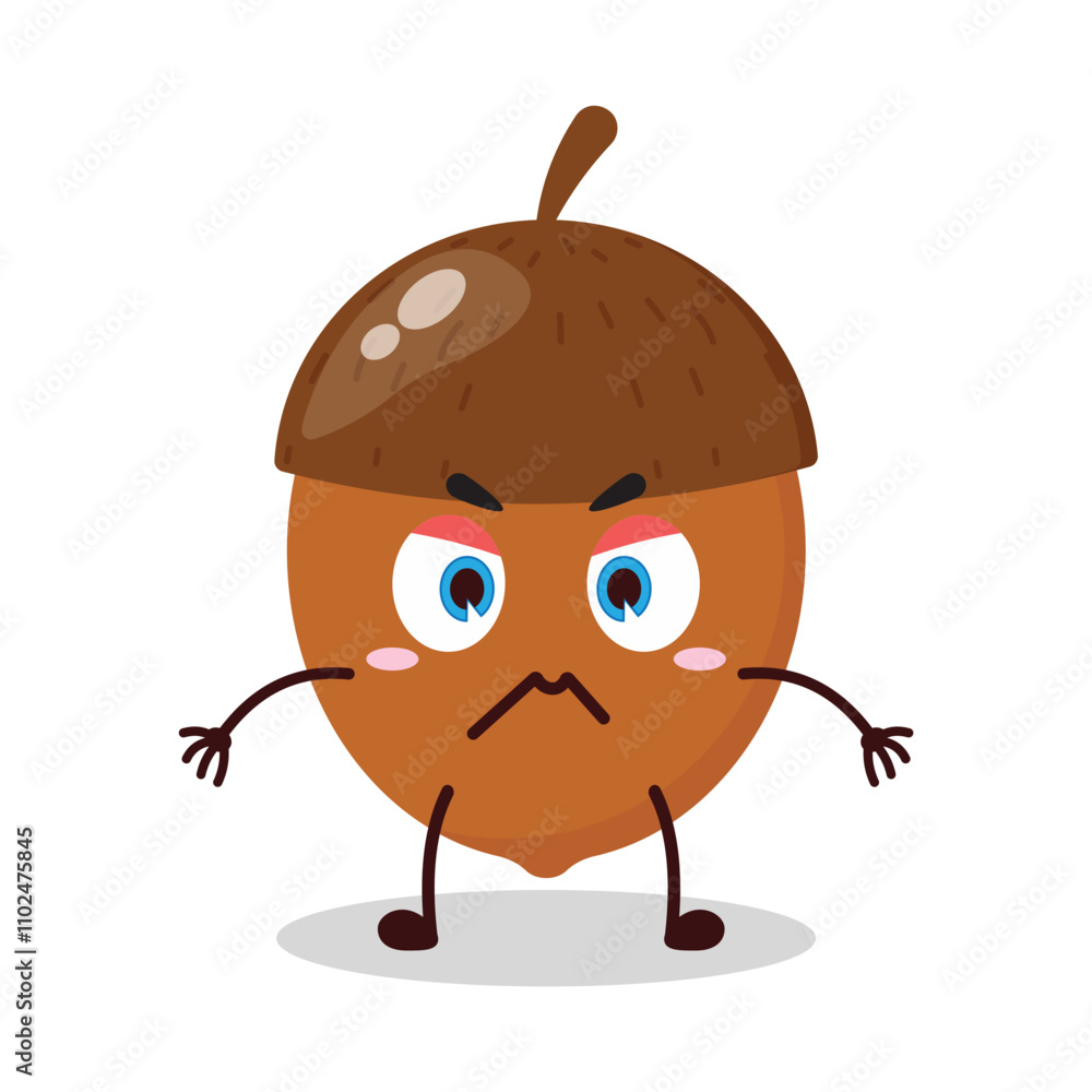 cute irritated expression of walnut cartoon character cute irritated expression of walnut cartoon character