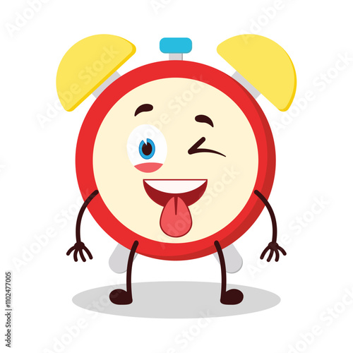 cute teased expression of clock cartoon character