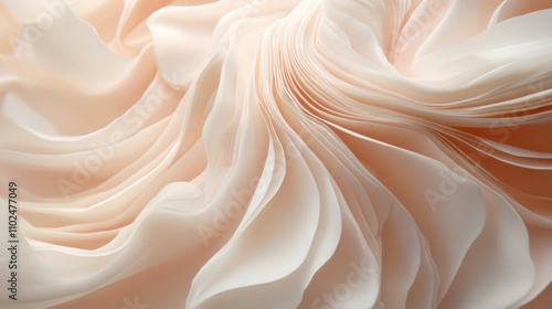 Delicate folds of soft, flowing fabric create an elegant and serene visual, AI