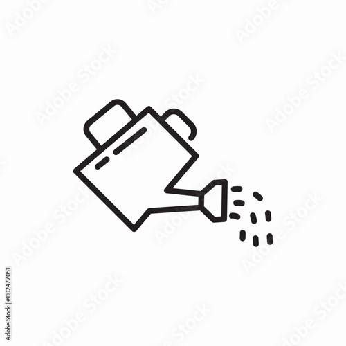 garden watering can plant icon sign vector