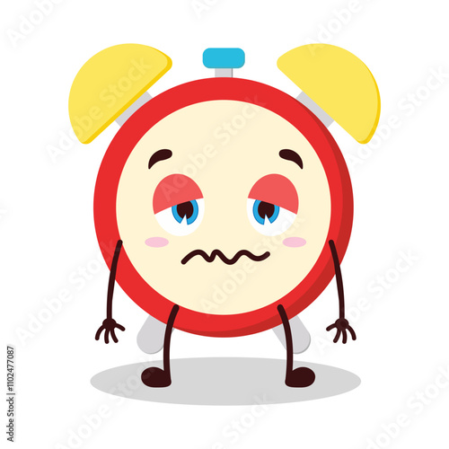 cute nope expression of clock cartoon character