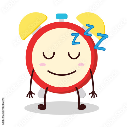 cute rest expression of clock cartoon character