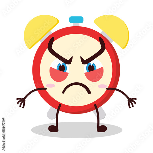 cute provoked expression of clock cartoon character