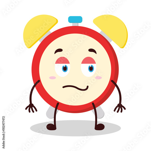 cute silent expression of clock cartoon character