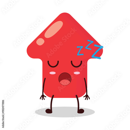 cute rest expression of red arrow cartoon character