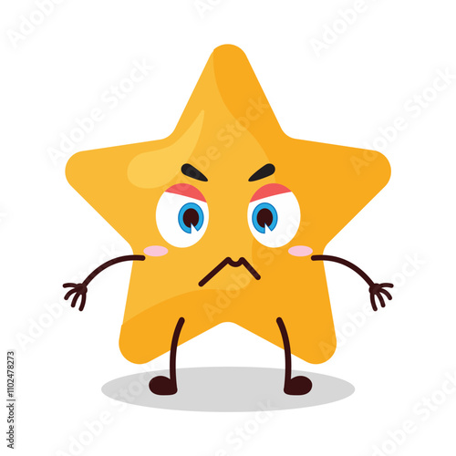 cute irritated expression of star cartoon character