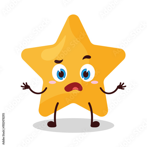 cute don't know expression of star cartoon character