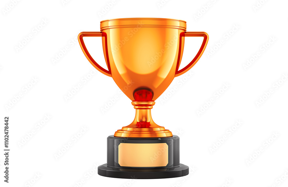 Bronze trophy cup award, 3D rendering isolated on transparent background Bronze trophy cup award, 3D rendering isolated on transparent background