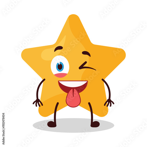 cute teased expression of star cartoon character