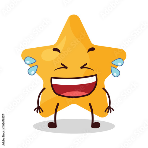 cute laugh out loud expression of star cartoon character