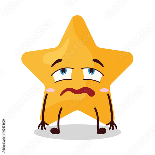 cute bored expression of star cartoon character