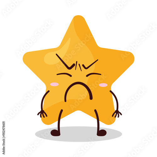 cute annoyed expression of star cartoon character