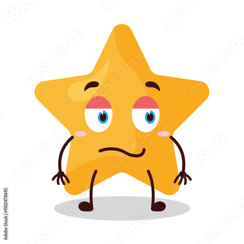 cute silent expression of star cartoon character