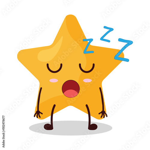 cute rest expression of star cartoon character