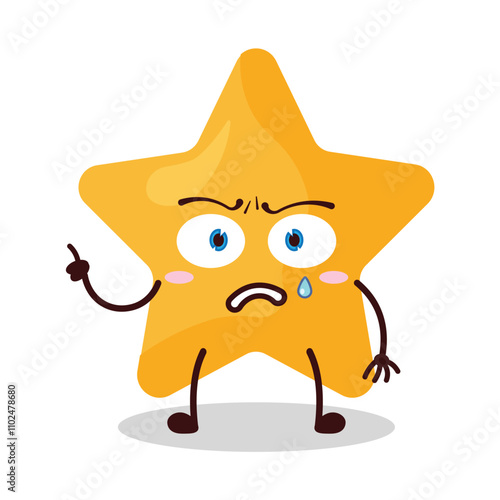 cute weird expression of star cartoon character