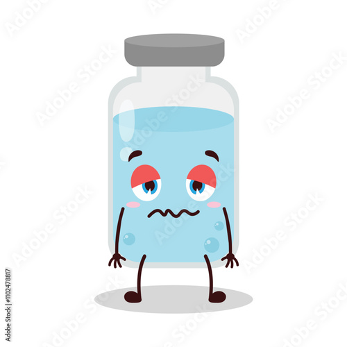 cute nope expression of medicine vial bottle cartoon character
