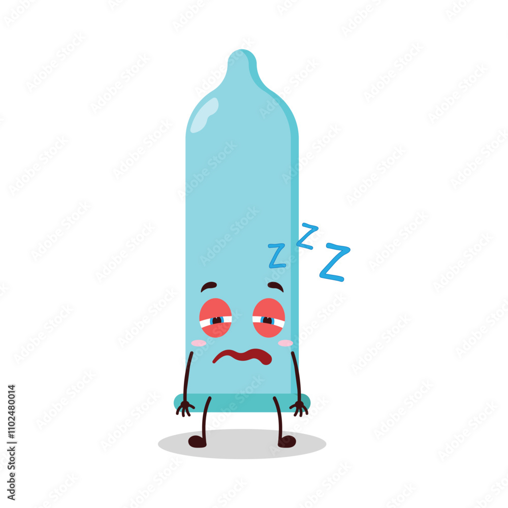cute sleepy expression of condom cartoon character cute sleepy expression of condom cartoon character