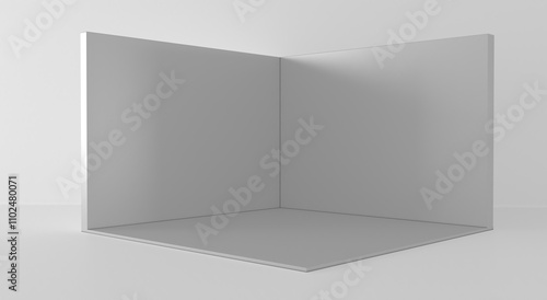 Wallpaper Mural Booth 3d corner. Square corner. 3D exhibition booth. Showroom. Empty geometric square. Blank box template. White blank exhibition stand. Presentation event room. Torontodigital.ca