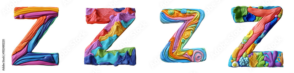 Alphabet Z made with colorful plasticine, Logo design, letter, isolated on a transparent background Alphabet Z made with colorful plasticine, Logo design, letter, isolated on a transparent background
