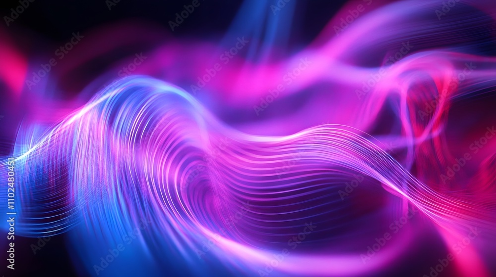 Obraz premium Digital lines of light dancing in a rhythmic pattern