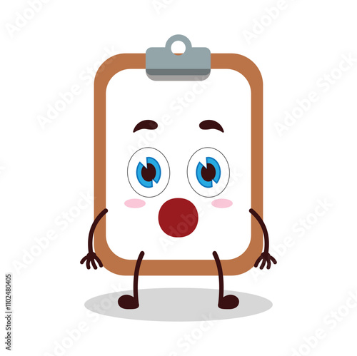 cute shocked expression of clipboard cartoon character