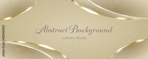 ゴールドのエレガントな背景フレーム素材 (バック　背景　フレーム　バナー　カード　エレガント　ラグジュアリー　クリスマス)	