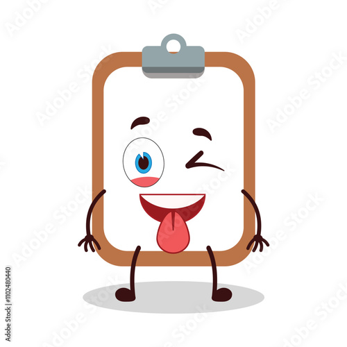 cute teased expression of clipboard cartoon character