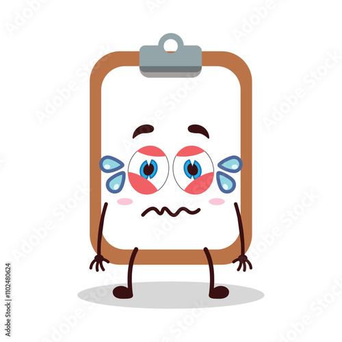 cute upset expression of clipboard cartoon character